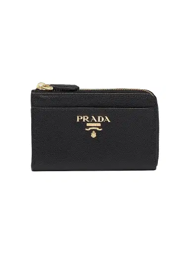 Prada Women's Saffiano Leather Card Case Keychain | Thumbnail 1 Prada Women's Saffiano Leather Card Case Keychain | Thumbnail 1