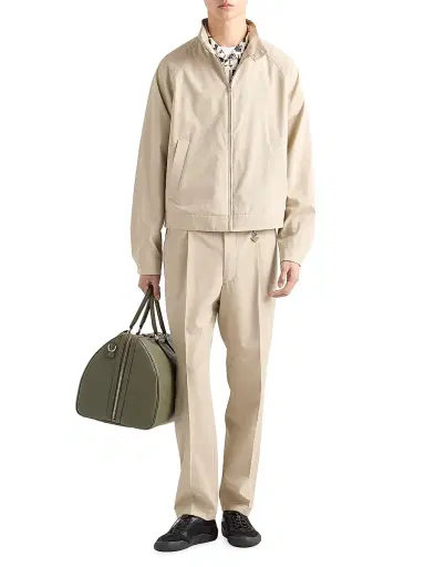 Prada Men's Printed Cotton Blend Shirt - Beige Khaki - Size Medium | Thumbnail 6