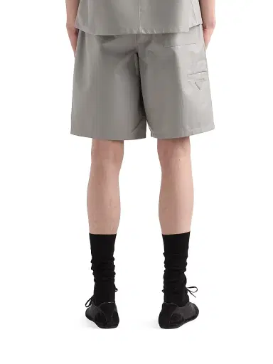 Prada Men's Leather Bermudas - Grey - Size 32 | Thumbnail 4