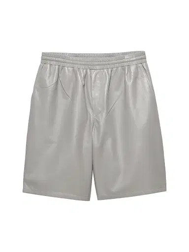 Prada Men's Leather Bermudas - Grey - Size 32 | Thumbnail 1