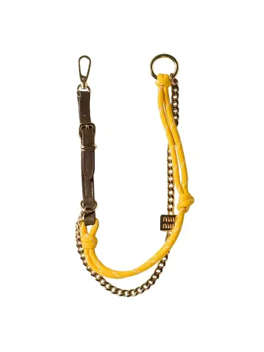 Miu Miu Women's Leather, Cord, and Metal Trick Bag Accessory - Green | Thumbnail 1