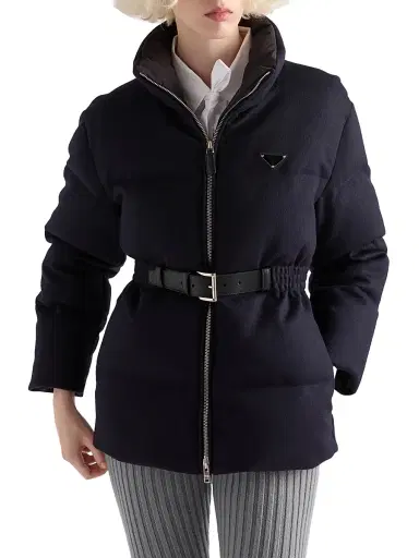 Prada Women's Loden Down Jacket - Navy Blue - Size 4 | Thumbnail 2