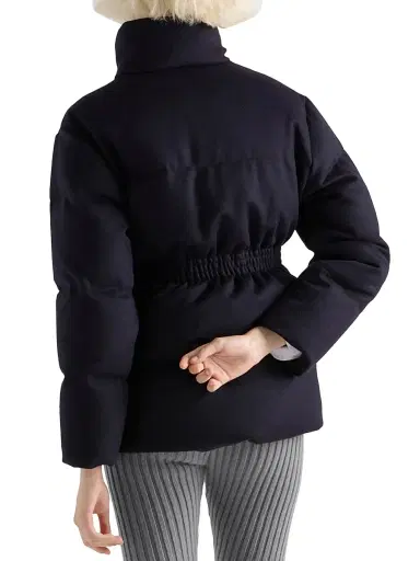 Prada Women's Loden Down Jacket - Navy Blue - Size 4 | Thumbnail 3