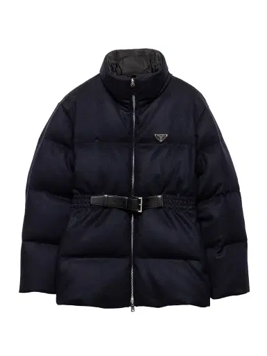 Prada Women's Loden Down Jacket - Navy Blue - Size 4 | Thumbnail 1