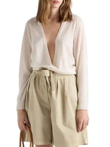 Prada Women's Cashmere Cardigan - White - Size 10 | Thumbnail 2 Prada Women's Cashmere Cardigan - White - Size 10 | Thumbnail 2