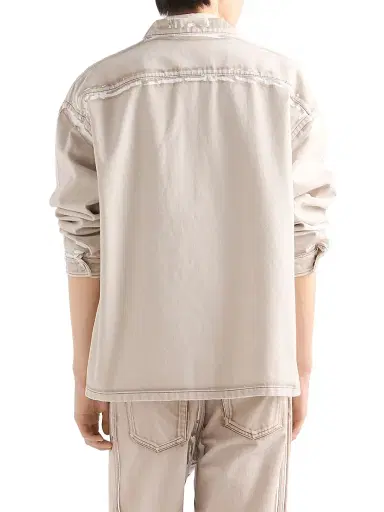 Prada Men's Bull Denim Zipper Shirt - Brown - Size Large | Thumbnail 4