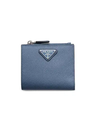 Prada Men's Saffiano Leather Wallet - Blue | Thumbnail 1 Prada Men's Saffiano Leather Wallet - Blue | Thumbnail 1