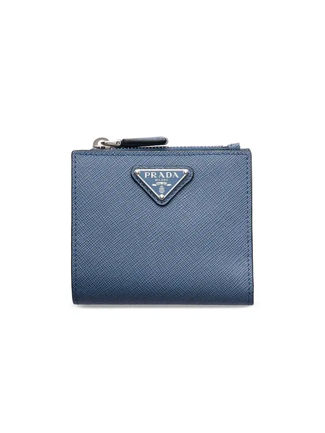 Prada Men's  Saffiano Leather Wallet - Blue