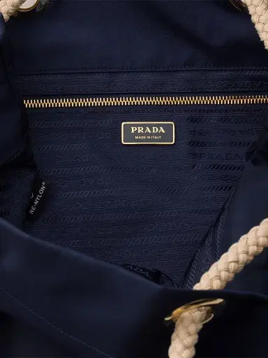Prada Women's Mariner Large Re-Nylon Bucket Bag - Blue | Thumbnail 4 Prada Women's Mariner Large Re-Nylon Bucket Bag - Blue | Thumbnail 4