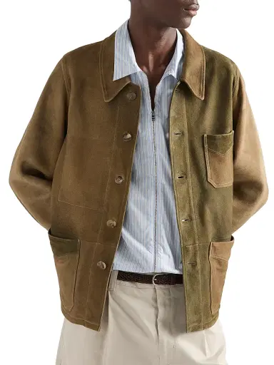 Prada Men's Suede Blouson Jacket - Green Brown - Size 42 | Thumbnail 2 Prada Men's Suede Blouson Jacket - Green Brown - Size 42 | Thumbnail 2