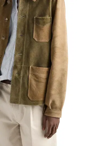 Prada Men's Suede Blouson Jacket - Green Brown - Size 42 | Thumbnail 4 Prada Men's Suede Blouson Jacket - Green Brown - Size 42 | Thumbnail 4