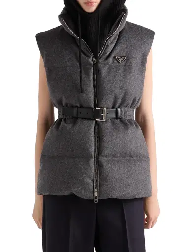 Prada Women's Loden Down Vest - Grey - Size 6 | Thumbnail 2 Prada Women's Loden Down Vest - Grey - Size 6 | Thumbnail 2