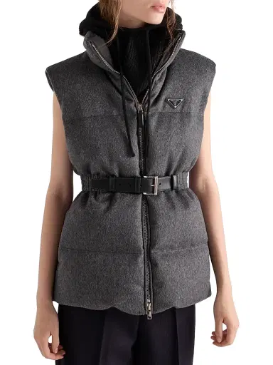 Prada Women's Loden Down Vest - Grey - Size 6 | Thumbnail 3 Prada Women's Loden Down Vest - Grey - Size 6 | Thumbnail 3