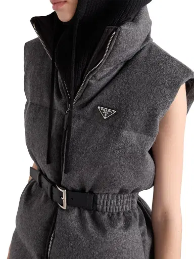 Prada Women's Loden Down Vest - Grey - Size 6 | Thumbnail 6 Prada Women's Loden Down Vest - Grey - Size 6 | Thumbnail 6
