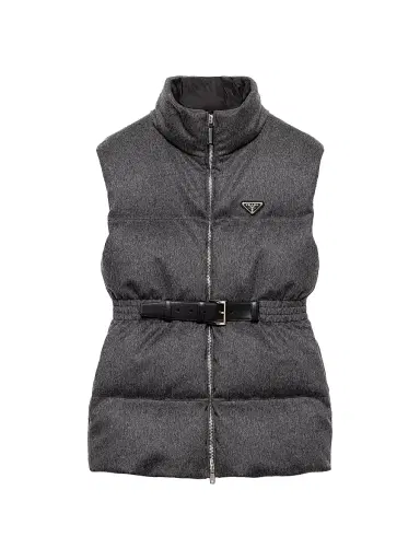 Prada Women's Loden Down Vest - Grey - Size 6 | Thumbnail 1 Prada Women's Loden Down Vest - Grey - Size 6 | Thumbnail 1