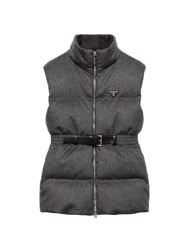 Prada Women's Loden Down Vest - Grey