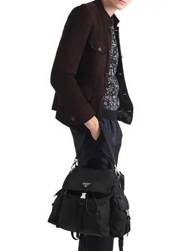 Prada Men's Explore Re-Nylon and Leather Backpack | Thumbnail 1