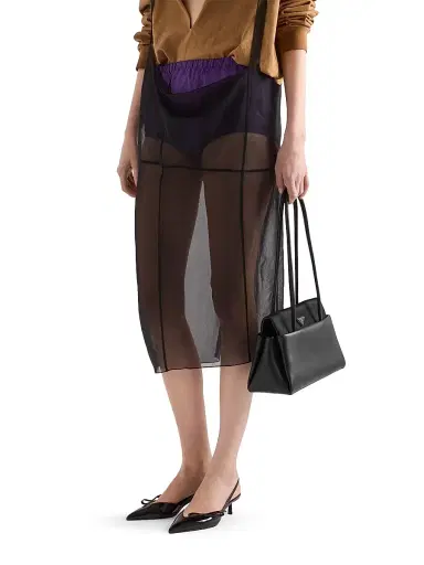 Prada Women's Cigaline Midi-Skirt - Black - Size 8 | Thumbnail 4 Prada Women's Cigaline Midi-Skirt - Black - Size 8 | Thumbnail 4