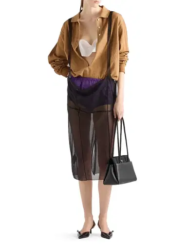 Prada Women's Cigaline Midi-Skirt - Black - Size 8 | Thumbnail 6 Prada Women's Cigaline Midi-Skirt - Black - Size 8 | Thumbnail 6