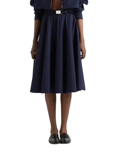 Prada Women's Poplin Midi-Skirt - Blue - Size 4 | Thumbnail 2 Prada Women's Poplin Midi-Skirt - Blue - Size 4 | Thumbnail 2