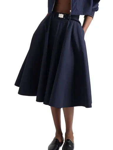 Prada Women's Poplin Midi-Skirt - Blue - Size 4 | Thumbnail 3 Prada Women's Poplin Midi-Skirt - Blue - Size 4 | Thumbnail 3