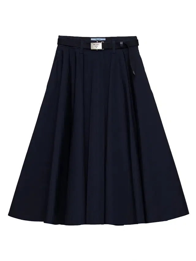 Women's Poplin Midi-Skirt - Blue