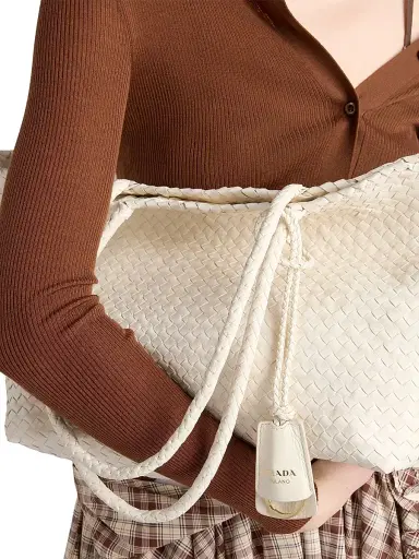 Prada Women's Large Leather Tote Bag - White | Thumbnail 3