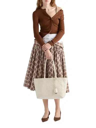 Prada Women's Large Leather Tote Bag - White | Thumbnail 1