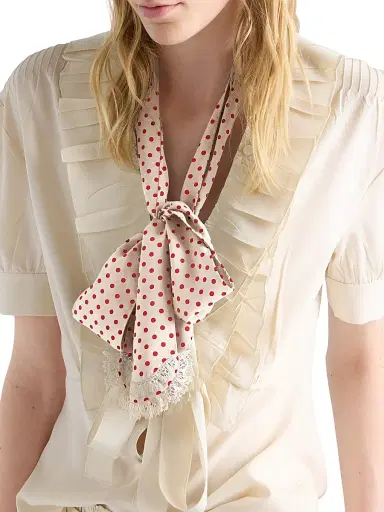 Prada Women's Polka Dot Marocain Scarf | Thumbnail 2