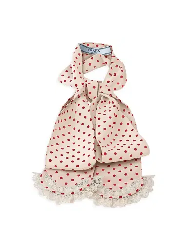 Prada Women's Polka Dot Marocain Scarf | Thumbnail 1
