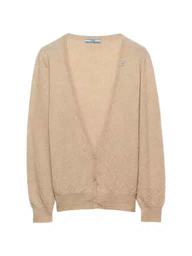 Prada Women's Cashmere Cardigan - Beige Khaki - Size 10 | Thumbnail 1