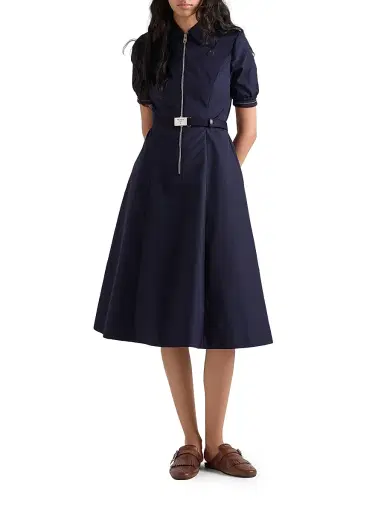 Prada Women's Poplin Dress - Blue - Size 8 | Thumbnail 2 Prada Women's Poplin Dress - Blue - Size 8 | Thumbnail 2