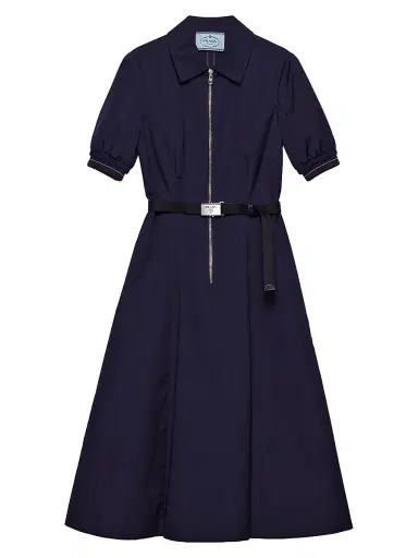 Prada Women's Poplin Dress - Blue - Size 0 | Thumbnail 1 Prada Women's Poplin Dress - Blue - Size 0 | Thumbnail 1