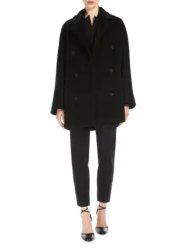 Max Mara Women's Short 101801 Icon Coat - Black - Size 12 | Thumbnail 4