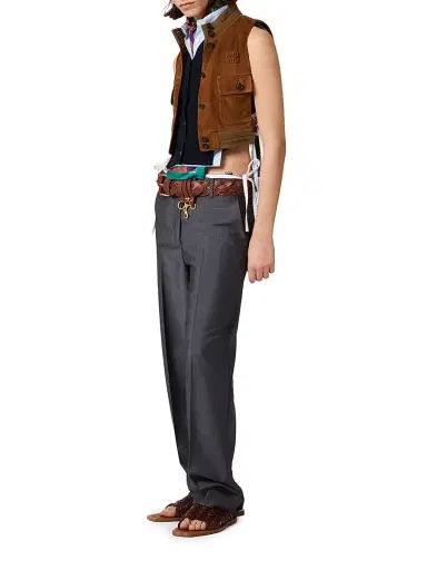 Miu Miu Women's Kid Mohair Pants - Grey - Size 6 | Thumbnail 7