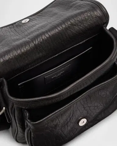 Saint Laurent Men's Niki Small Messenger Bag in Grained Lambskin | Thumbnail 2 Saint Laurent Men's Niki Small Messenger Bag in Grained Lambskin | Thumbnail 2
