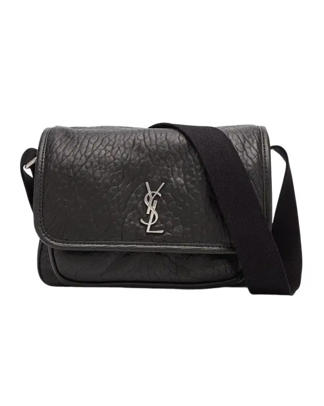 Saint Laurent Men 's Niki Small Messenger Bag in Grained Lambskin