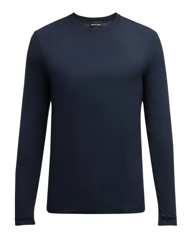 Giorgio Armani Men 's Cotton Long-Sleeve Crewneck T-Shirt