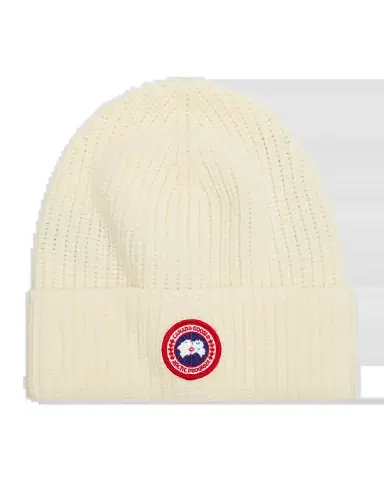 Canada Goose Men's Arctic Rib-Knit Wool Beanie Hat | Thumbnail 2