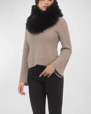 Gorski Select Lamb Shearling Infinity Scarf | Thumbnail 4