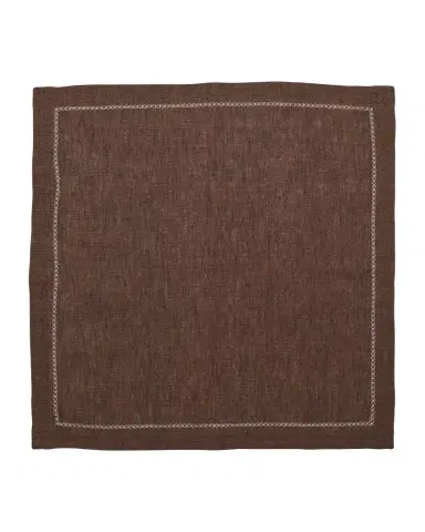 Kim Seybert Brown Square Linen Napkin | Thumbnail 1