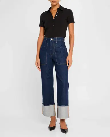 Veronica Beard Kearney Short-Sleeve Polo Top | Thumbnail 3 Veronica Beard Kearney Short-Sleeve Polo Top | Thumbnail 3