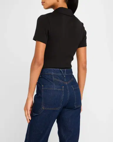 Veronica Beard Kearney Short-Sleeve Polo Top | Thumbnail 4 Veronica Beard Kearney Short-Sleeve Polo Top | Thumbnail 4