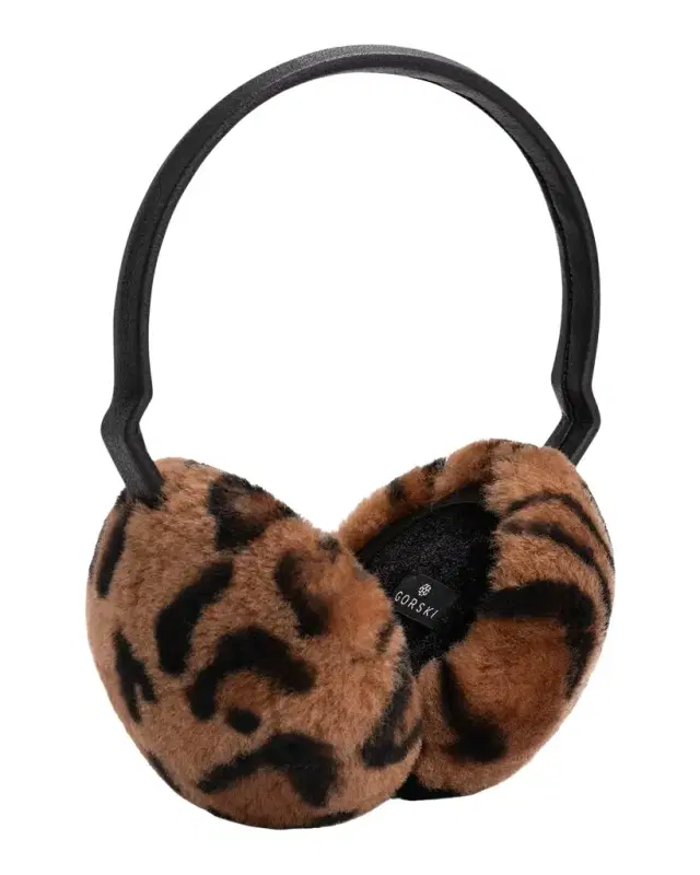 Leopard Lamb Shearling Fur Earmuffs
