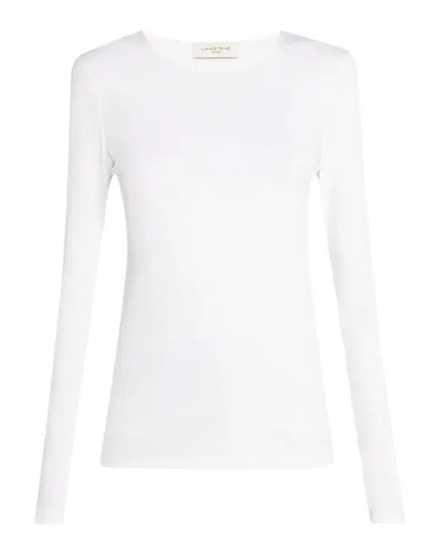 Lafayette 148 New York Scoop-Neck Stretch Cotton T-Shirt