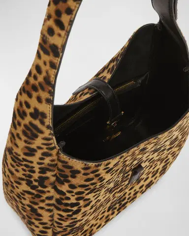 Saint Laurent Le 5 A 7 Small Hobo Bag in Leopard-Print Calf Hair | Thumbnail 3 Saint Laurent Le 5 A 7 Small Hobo Bag in Leopard-Print Calf Hair | Thumbnail 3