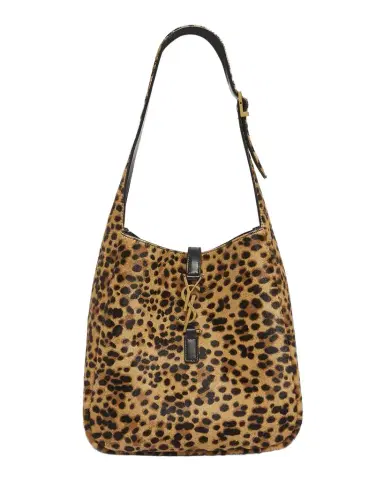 Saint Laurent Le 5 A 7 Small Hobo Bag in Leopard-Print Calf Hair | Thumbnail 1 Saint Laurent Le 5 A 7 Small Hobo Bag in Leopard-Print Calf Hair | Thumbnail 1