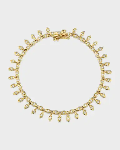 Sydney Evan 14K Yellow Gold Marquis Eye Eternity Fringe Bracelet with Diamonds | Thumbnail 2