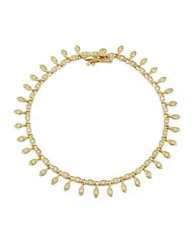 Sydney Evan 14K Yellow Gold Marquis Eye Eternity Fringe Bracelet with Diamonds | Thumbnail 1