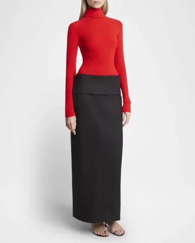 Proenza Schouler Fox Rib-Knit Matte Viscose Turtleneck Top | Thumbnail 2